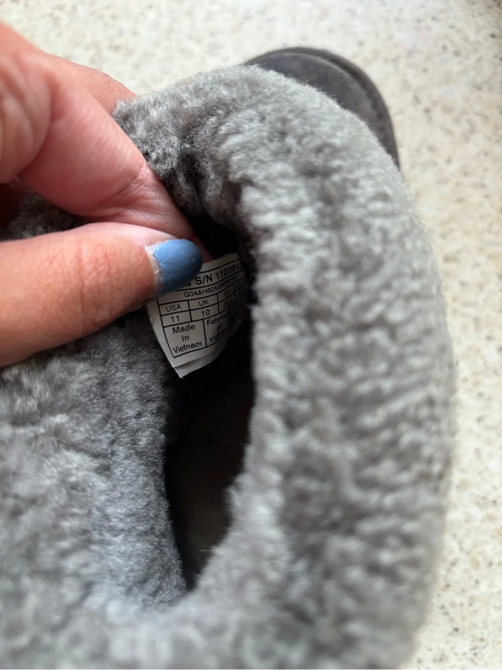UGG Kids Gray Fluff Mini Booties Cozy Kid Girl Boots - Size 11